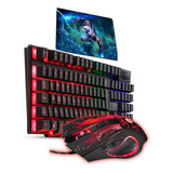 Combo Gamer Periféricos Teclado Mouse Rgb Mouse Pad P/entreg