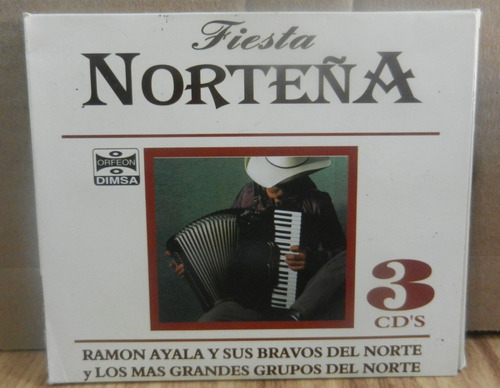 Fiesta Norteña 3 Cds Ramon Ayala Y Mas Grupos Del Norte