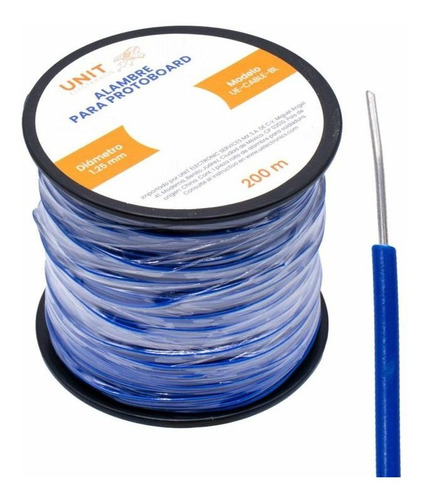 Alambre Para Protoboard 24awg Azul 200m