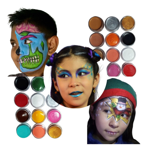 Maquillaje Escénico/ Body Paint/ Pintacaritas/ Payasos - Kit