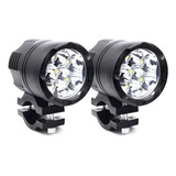 Par Faros Auxiliares Moto Exploradoras 6 Leds Sin Estrobo A