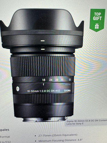 Lente Sigma 18-50mm F2.8 Sony Particular Con Garantia Oficia