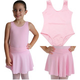 Conjunto De Ballet Collant E Saia Cós Body Rosa