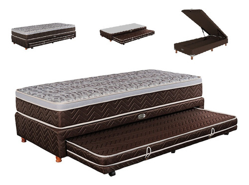 Cama Sommier Y Colchon Springwall Duo C/carro 90- Linea 2023