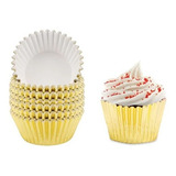 Capacillos De Cupcakes Dorados 50 Piezas