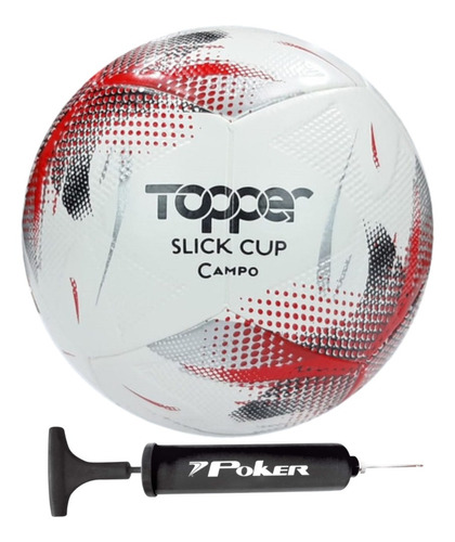 Bola Futebol De Campo Topper Slick Cup Oficial + Bomba De Ar