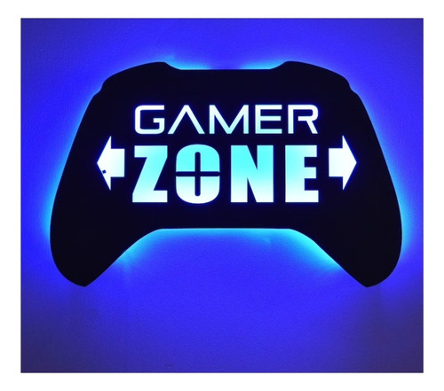 Painel Luminoso Led  Rgb Gamer Zone Modelo Pequeno 30cm