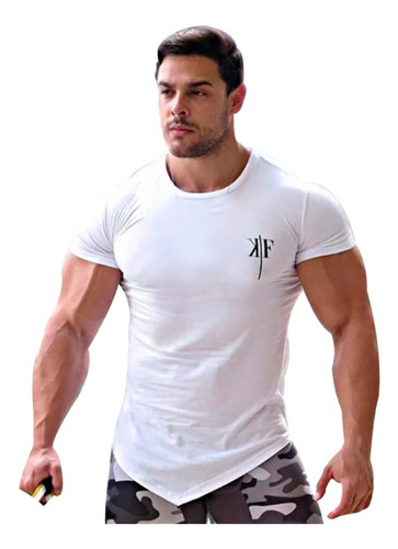 Playera Deportiva Corte Pegado Gym Casual De Moda Kf 037 Gyk