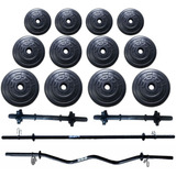 Kit Barras, Mancuernas Y 140 Lbs (63kg) En Discos Ssr Sport