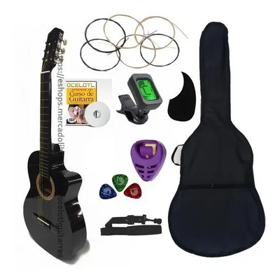 Guitarra Acústica Ocelotl Cr Sailor Para Diestros Negra Álamo Barnizado Negro Diestro