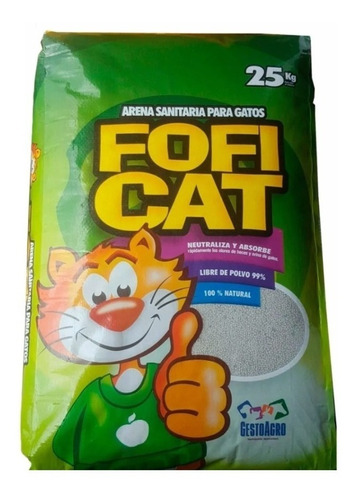 Arena Sanitaria Gatos  Foficat  X 25 Kilos 