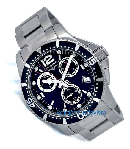 Reloj Longines Hydroconquest Cronógrafo Negro Acero Grande