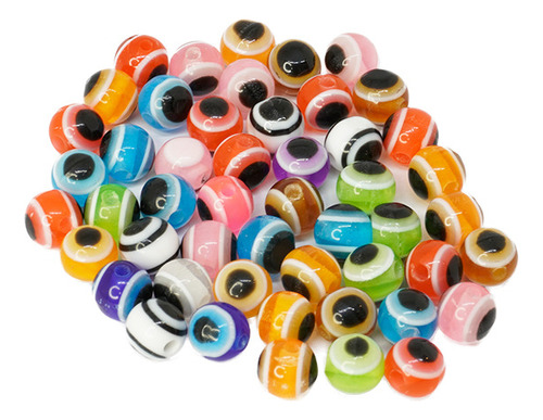  Pack 50 Ojo Turco Redondo 6mm Multicolor Armado Bijouterie