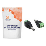Kit 100 Conector P4 Macho (borne) Cftv