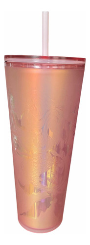 Vaso Starbucks Sirena Oro Rosa 2022 Usa Tumbler Popote