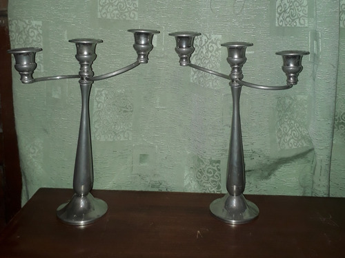 Candelabros 3 Velas Art Déco (dos)