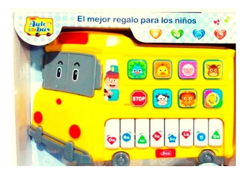 Organeta Bus  Musical Didáctico Niños Aprendizaje Piano Anim