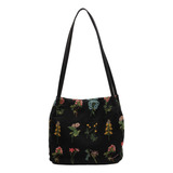 Bolso De Lona Con Estampado Floral Moderno Para Mujer, Gorra