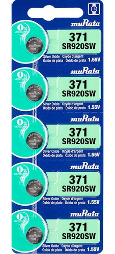 Pilas Baterias Murata ( Antes Sony ) Sr920sw Tamaño Botón 3 Voltios 371 Paquete De 5 Unidades