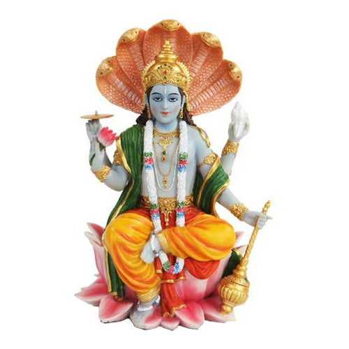 Estatua Figurativa De 8 Pulgadas De Vishnu Flor De Loto...