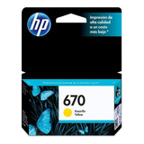 Cartucho De Tinta Hp 670 Amarillo Original (cz116al)