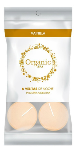 Velitas De Noche X 6u. Vainilla Organic Spa