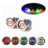 Interruptor Push Button Metal Iluminado 16mm 12-24v Impermea