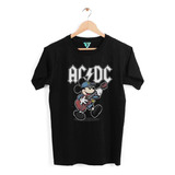 Polera Ac Dc Mickey Acdc Mouse Rock Niño Niña Hombre Mujer