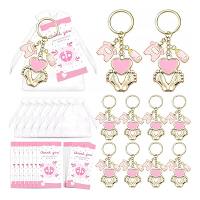 30llavero Con Acero Inoxidable Huellas De Baby Shower Regalo
