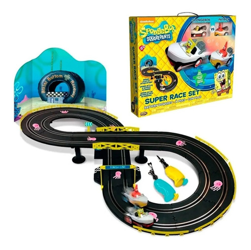 Bob Esponja Pista De Carreras Rc Super Race Set Nuevo