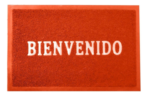 Alfombra Felpudo Para Entrada Bienvenido Pvc 37x57 Lavable Diseño De La Tela Rojo