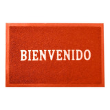 Alfombra Felpudo Para Entrada Bienvenido Pvc 37x57 Lavable Diseño De La Tela Rojo