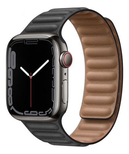 Pulseira Couro Magnético Compatível Com Apple Watch 9 41mm