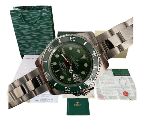  Reloj Rolex Submariner Hulk 36mm Verde Zafiro Automatico