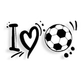 Vinilo Decorativo Corazón Bola Palabras Frase I Love Soccer