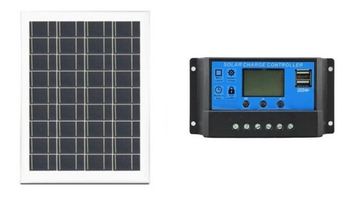 Controlador De Carga Solar + Painel Solar 20w