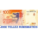 Hornero 1000 Pesos Error Tinta Excedida Mb+ Palermo