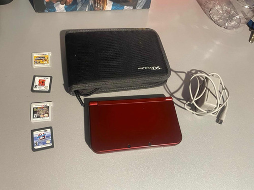 Nintendo 3ds Xl Roja Usadacargador Originalfunda4 Juegos