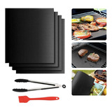 Set Bbq 6 Grill Mat Tapete Parrilla Cepillo Pinzas De Cocina