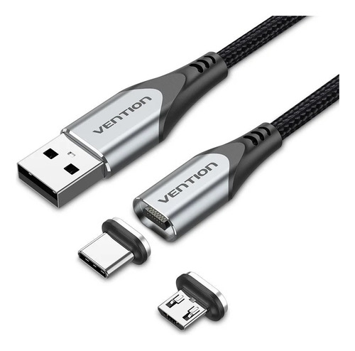 Cable 2 En 1 Usb A Micro Usb Y Usb-c Carga Rapi 0.5m Vention