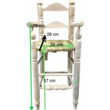 Silla De Ñinos De Comer En Madera Y Junco C Patas Torneadas