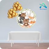 Fondo Banner Candy Bar Animales Del Bosque 100x100cm Mod 2