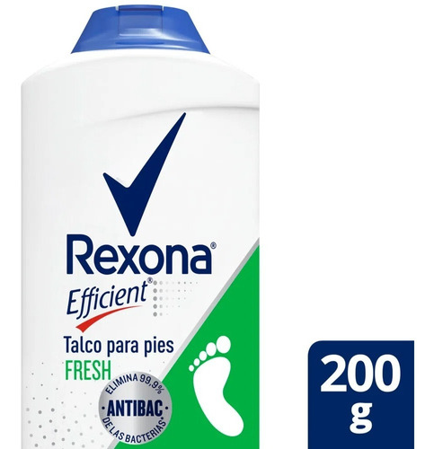 Rexona Efficient Fresh Talco Para Pies Antibacterial 200g