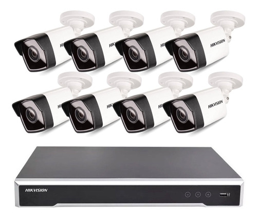 Camara Seguridad Kit Ip Full Poe Hikvision Nvr 16 + 8 Bul 2m