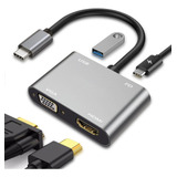 Adaptador Usb C A Hdmi Vga Para Monitor, Estación De Acopl.