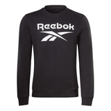 Buzo Reebok Modelo Big Stacked Logo Crew - Negro