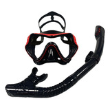 Conjunto De Máscara De Buceo Profesional Xxl Negro