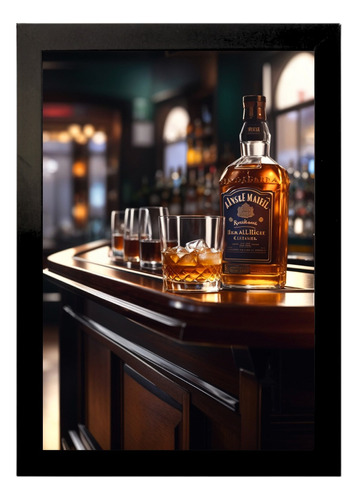 Quadro Decorativo Whisky Copo Gelo 21x30 Com Vidro M1