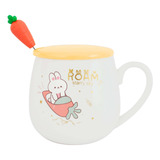 Taza De Ceramica Tapa Y Cuchara Figuras Kawaii Cute 12268 N*