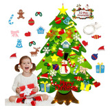 Árbol De Navidad De Fieltro Con 32 Decoraciones Y 50 Luces L